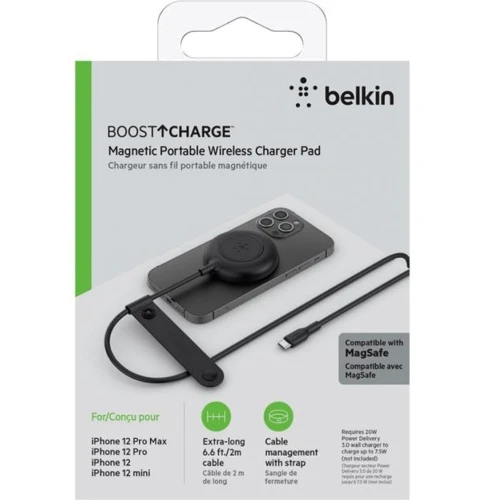 Зарядний пристрій Belkin Wireless Charger MagSafe Black (WIA005BTBK) для iPhone 16 I 15 I 14 I 13 I 12 series фото 5