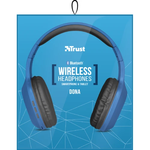 Наушники Trust Dona Wireless Bluetooth Headphones Blue: Сопротивление наушников (Ом) 32