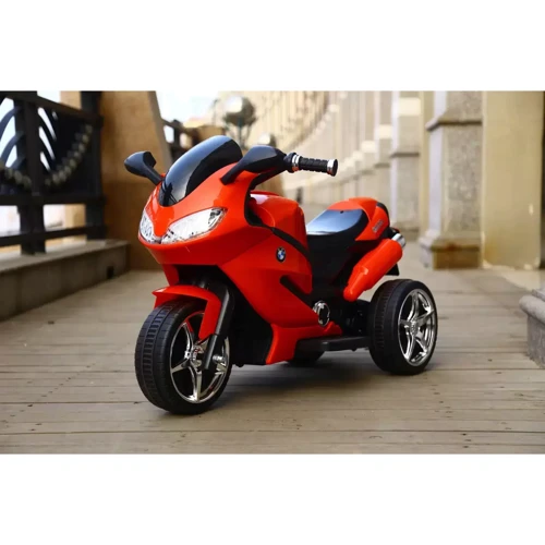 Трёхколёсный мотоцикл Kidsauto Moto S c пультом красный: Материал колес пластик
