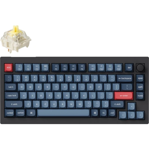 Клавиатура Keychron V1 Max 84 Key RGB Hot-Swap Gateron Jupiter Banana Knob Carbon Black (V1MD4_KEYCHRON)