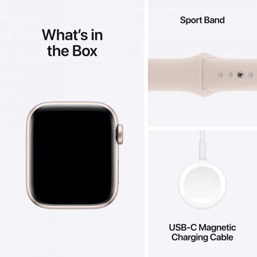 Apple Watch SE 2 2023 40mm GPS Starlight Aluminum Case with Starlight Sport Band - M/L (MR9V3) UA фото 8