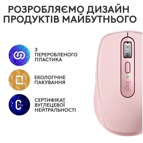 Мышь Logitech MX Anywhere 3S Rose (910-006931): Эргономика симметричная для левшей