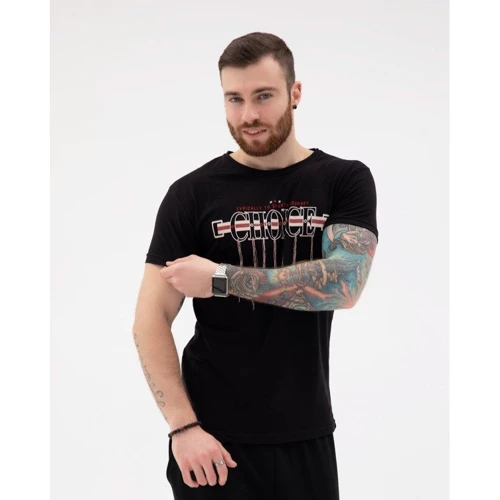 Футболка ISSA PLUS GN4-09 M черная с принтом
