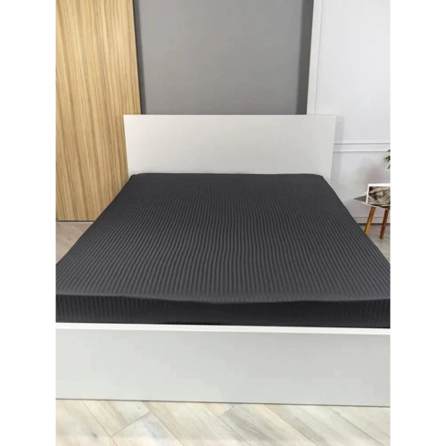 Простирадло LightHouse Sateen Stripe Antracit на гумці страйп-сатин 180х200+25см (603685)