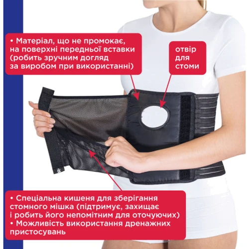 Бандаж послеоперационный Торос-Груп с карманом и отверстием для стомы размер 6 (156-6): Степень фиксации Эластичная