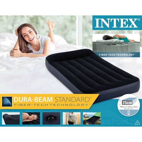 Надувний матрац Intex Pillow Rest, 99х191х25 см (64141): Габарити 99 х 191 х 25 см