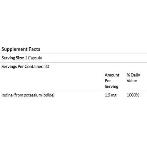 Dr. Mercola Iodine, 1.5 mg, 30 Capsules (MCL-01614): Форма выпуска Капсулы