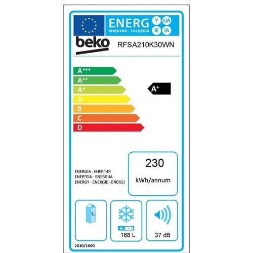 Морозильная камера Beko RFSA210K30WN: Особенности Перенавешиваемые двери