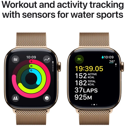Apple Watch Series 10 42mm GPS + Cellular Gold Titanium Case with Gold Milanese Loop (MX083)
