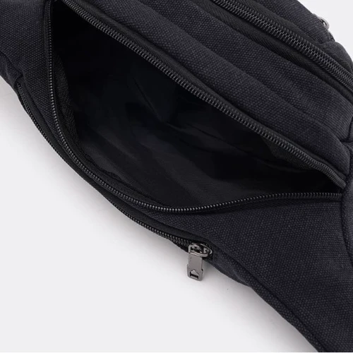 Мужская поясная сумка Monsen черная (C1HSSA0547bl-black): Фактура Тканая, Матовая