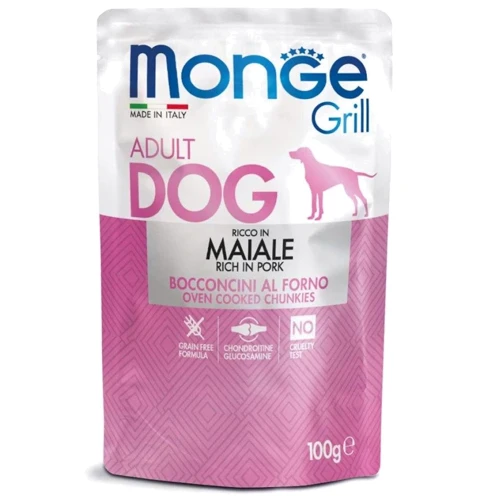 Вологий корм для собак Monge Dog Grill зі свининою 0.1 кг (70013147)