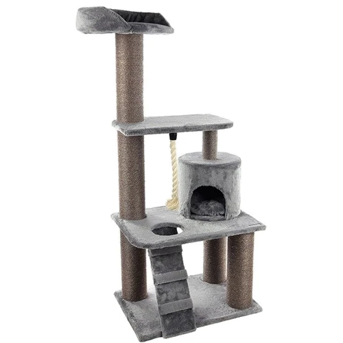 Когтеточка Flamingo Scratching Tree Edan с домиком игровой комплекс для котов (59231)