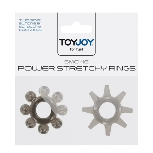 Набір каблучок на пеніс Toy Joy Power stretchy Rings Smoke (2 шт), 3006009936: Виробник Toy Joy