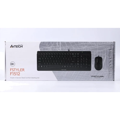 Комплект дротовий A4Tech Fstyler F1512 USB Black: інтерфейс підключення USB