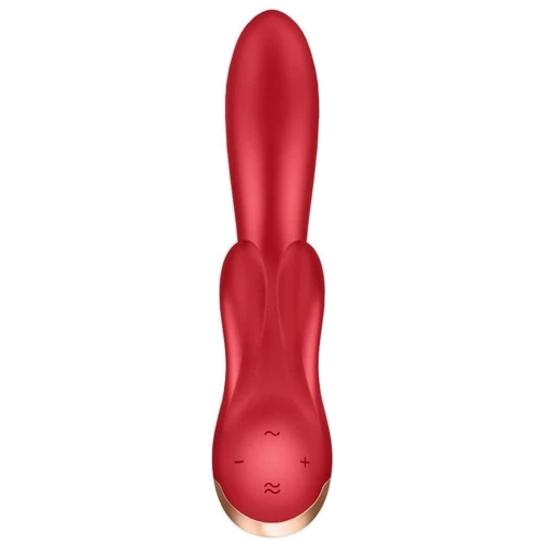 Смарт вибратор кролик с двойным отростком Satisfyer Double Flex Red