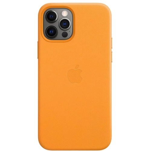 Чехол для iPhone Apple Leather Case with MagSafe California Poppy (MHKH3) for iPhone 12 Pro Max