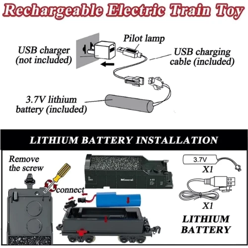 Залізниця: 5 вагонів завдовжки 104 см, звук, підсвічування, парогенерація (605 B)