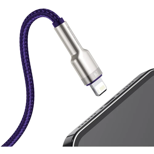 Кабель Baseus USB Cable to Lightning Cafule Metal 2.4A 1m Purple (CALJK-A05) фото 3