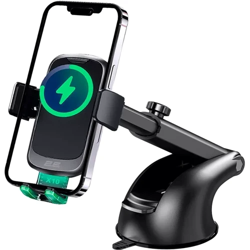 Тримач 2Е Car Holder Wireless Charger 15W 4.7-6.7" Black (2E-WCQ01-10) фото 5