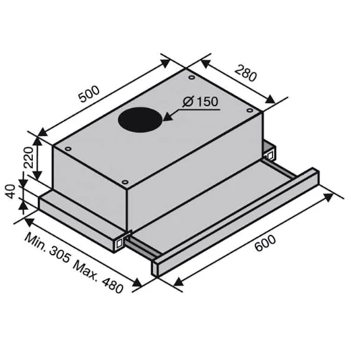 Вытяжка Ventolux GARDA 60 BK (1100) SMD LED: Материал корпуса нержавеющая cталь