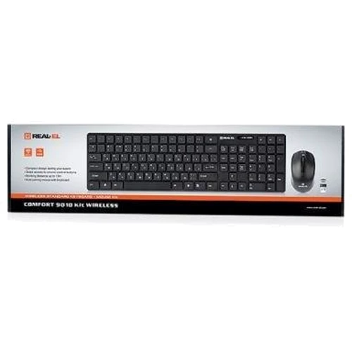 Комплект беспроводной REAL-EL Comfort 9010 Kit Black USB (EL123100034): Количество кнопок 2