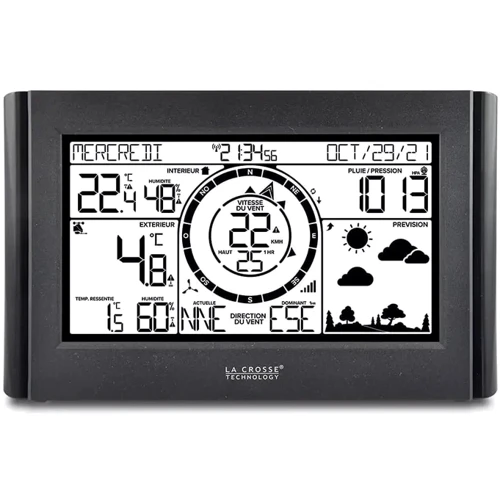 Метеостанция La Crosse WS1652 Black: Метео измерения Точка росы, Внешняя влажность, Внешняя температура, Внутренняя влажность, Внутренняя температура, Атмосферное давление, Скорость и направление ветра