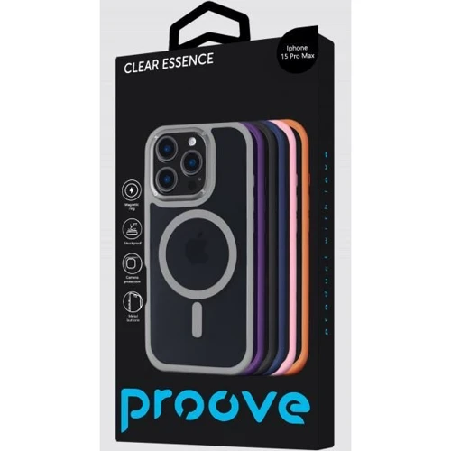 Чехол для iPhone Proove Clear Essence Case with Magnetic Ring Black for iPhone 15 Pro Max: Материалы Пластик и силикон