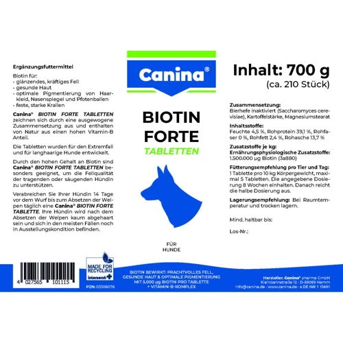 Вітаміни Canina Biotin 700 g 210 таб. Інтенсивний курс для шерсті (4027565101115): Розстрочка Кредит, 4 місяці, 6 місяців, 8 місяців, 15 місяців, 25 місяців, 20 місяців, 36 місяців