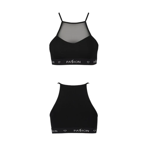 Спортивный топ с прозрачной вставкой Passion PS006 TOP black, size XL