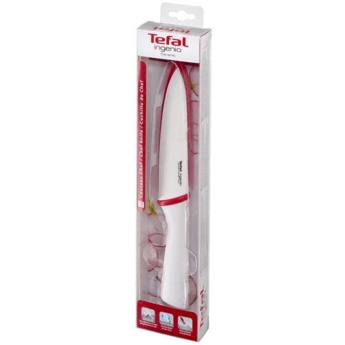Нож шеф-повара Tefal Ingenio Ceramic White с чехлом 16 см (K1520214): Поварской 16 см
