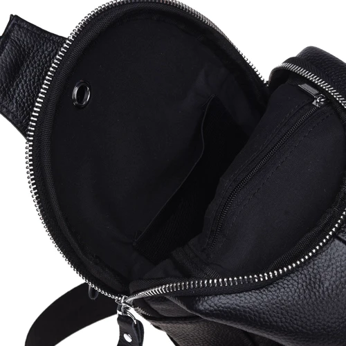 Чоловіча сумка-слінг Borsa Leather чорна (K15026-black) фото 11