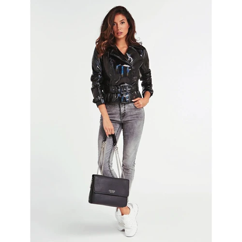 Жіноча сумка через плече Guess G Chain Convertible Xbody Flap чорна (HWVG7739210-BLA): Тип Сумки
