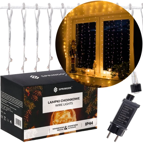 Гирлянда водопад (штора) Springos 2 x 2 м 400 LED CL0097 Warm White фото 5