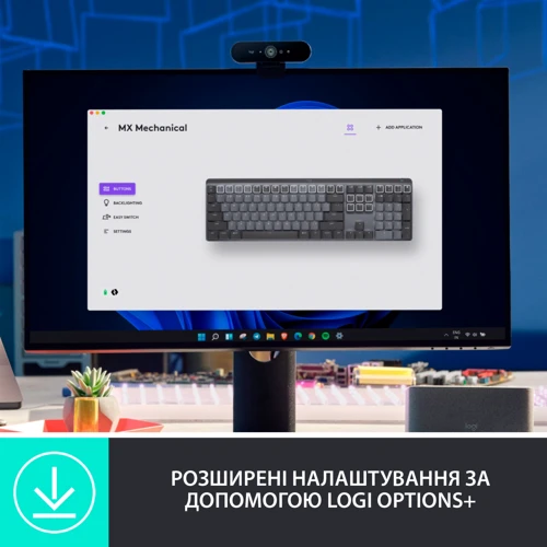 Клавіатура Logitech MX Mechanical Wireless Illuminated Performance Graphite (920-010757): Тип клавіатури стандартная