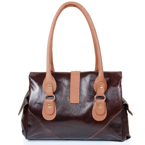Женская сумка саквояж Laskara коричневая (LK-DD233-choco-cognac): Страна производитель Греция
