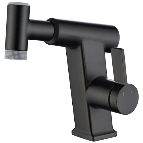 Смеситель для раковины Lefton Pull-Out Faucet with Temperature Display & LED Light - BF2207 Matt Black