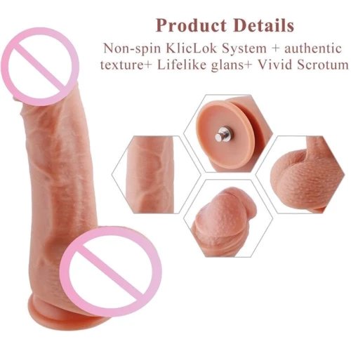 Ультрареалистичный фаллоимитатор для секс-машин Hismith 8.3″ 2-layers Silicone Flesh Dildo