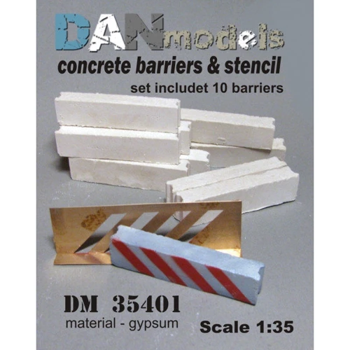 Бетонные заграждения DAN models набор для блокпоста 10 шт. (DAN35401)