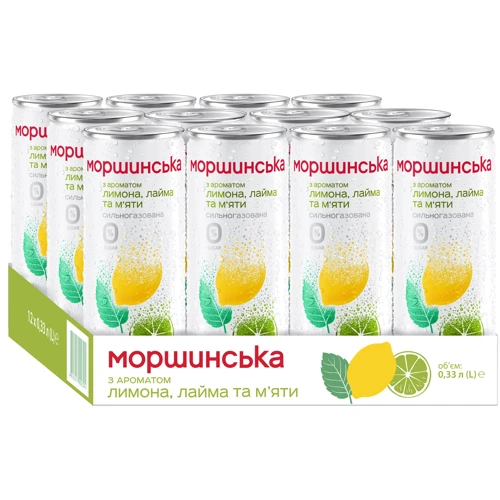 Вода Моршинська сильногазированная с ароматом лимона, лайма и мяты 12х0.33 л (DS482001700239412)