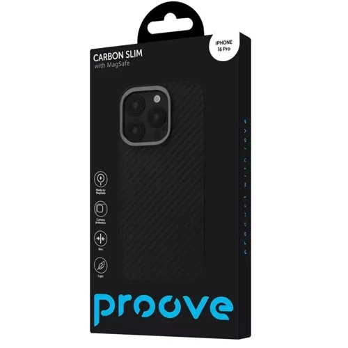 Чохол для iPhone Proove Carbon Slim with Magnetic Ring Black для iPhone 16 Pro: Тип чохла накладка на заднюю часть