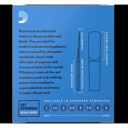 Трости D'addario Royal - Bb Clarinet #2.0 - 10 box