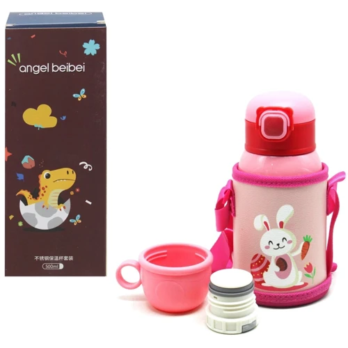 Термос-поїльник з чохлом angel beibei Зайчик, 500 мл (№0317)