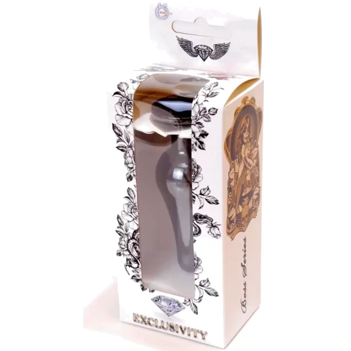 Анальная пробка с кристаллом BOSS of TOYS Boss Series - Jewellery Dark Silver BUTT PLUG Black, BS6400056