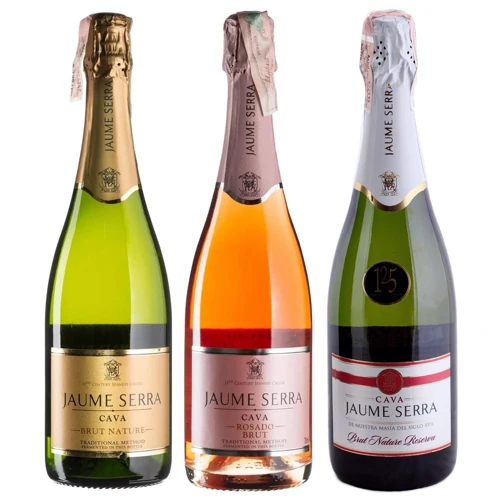 Набор Шампанское Jaume Serra Cava Jaume Serra Brut Nature 0.75 л (BW12900), Cava Jaume Serra Brut Rosado 0.75 л (BW16652), Cava Jaume Serra Brut Nature Reserva 0.75 л (BW16655)