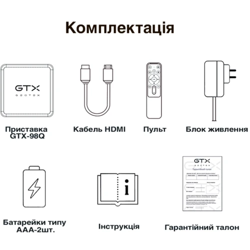 Приставка Smart TV Geotex GTX-98Q (2GB/16GB): ТВ-тюнер Нет