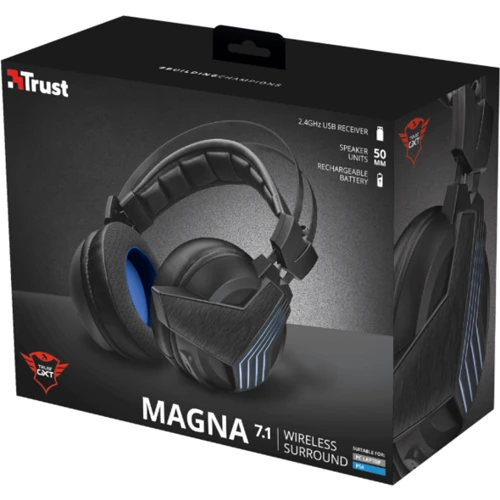 Наушники Trust GXT 393 Magna Wireless 7.1 Surround Gaming Headset: Тип конструкции полноразмерные