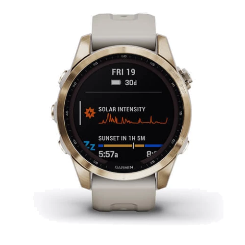 Смарт-годинник Garmin Fenix 7S Sapphire Solar Cream Gold Titanium with Light Sand Band (010-02539-21): Карти пам'яті немає