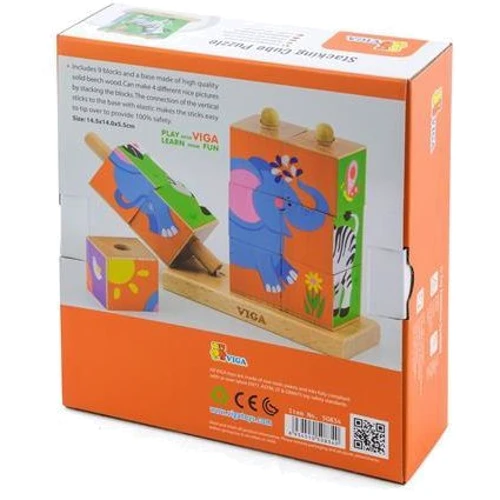 Деревянные кубики-пирамидка Viga Toys Зверята (50834): Пол Для мальчиков, Для девочек