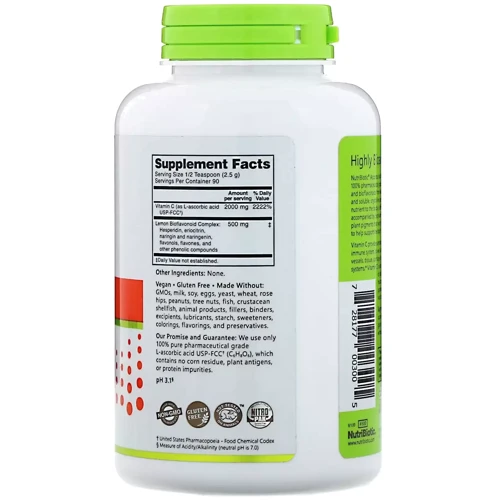 NutriBiotic Ascorbic Asid Аскорбінова кислота з біофлавоноїдами 227 г: Тип Витамин C