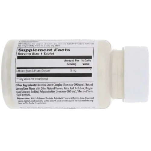 KAL Lithium Orotate 5 mg Оротат лития со вкусом лимона и лайма 90 таблеток: Форма выпуска Таблетки